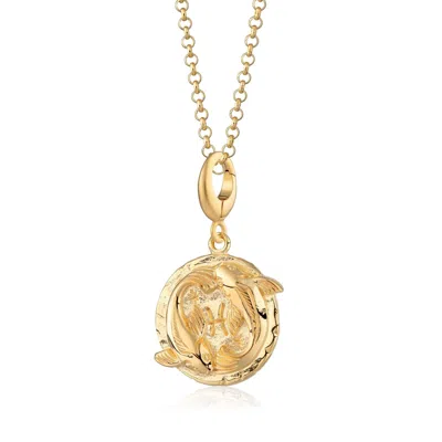 Lily Charmed Women's Gold Plated Pisces Zodiac Charm Necklace - Star Sign Necklace