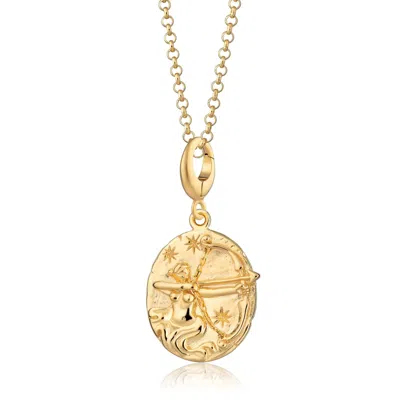 Lily Charmed Women's Gold Plated Sagittarius Zodiac Charm Necklace - Star Sign Necklace