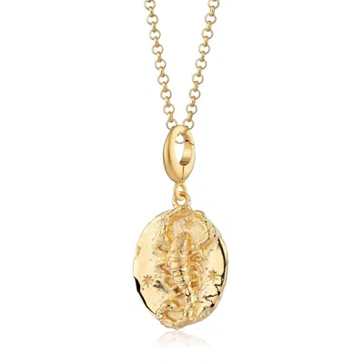 Lily Charmed Women's Gold Plated Scorpio Zodiac Charm Necklace - Star Sign Necklace