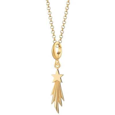Lily Charmed Women's Gold Plated Shooting Star Charm Necklace