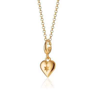 Lily Charmed Women's Gold Plated Star Heart Charm Necklace
