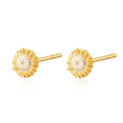 Lily Charmed Women's Gold Plated Sunflower Stud Earrings - Flower Earrings