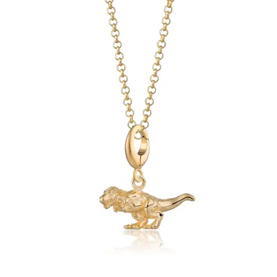 Lily Charmed Women's Gold Plated T-rex Dinosaur Charm Necklace