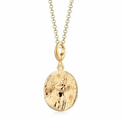 Lily Charmed Women's Gold Plated Taurus Zodiac Charm Necklace - Star Sign Necklace