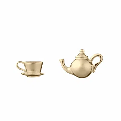 Lily Charmed Women's Gold Plated Teapot & Teacup Stud Earrings