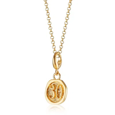 Lily Charmed Women's Gold Plated Thirtieth Birthday Charm Necklace