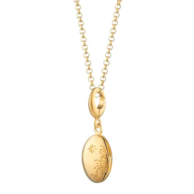 Lily Charmed Women's Gold Plated Tiny Celestial Locket Necklace