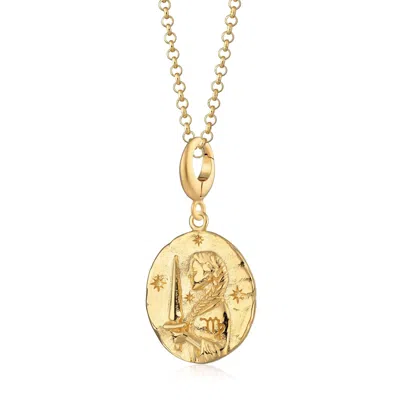 Lily Charmed Women's Gold Plated Virgo Zodiac Charm Necklace - Star Sign Necklace