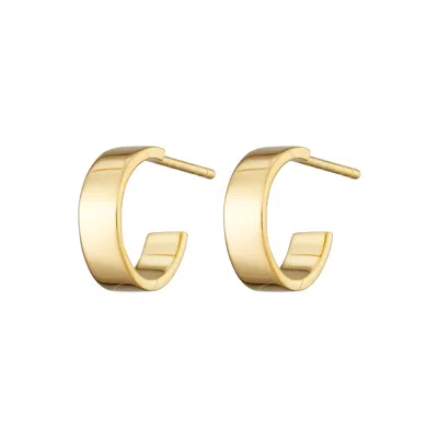 Lily Charmed Women's Gold Plated Wide Huggie Hoop Earrings