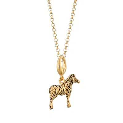 Lily Charmed Women's Gold Plated Zebra Charm Necklace