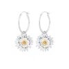 Lily Charmed Women's Gold / Silver Sterling Silver Daisy Charm Hoop Earrings In Multi