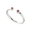Lily Charmed Women's Red / Silver January Birthstone Open Style Ring - Garnet In Multi