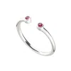 Lily Charmed Women's Red / Silver July Birthstone Open Style Ring - Ruby In Multi