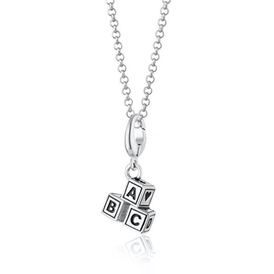 Lily Charmed Women's Silver / Black Sterling Silver Abc Building Block Charm Necklace In Multi