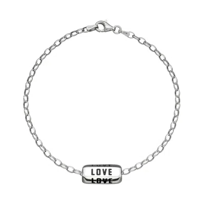 Lily Charmed Women's Silver / Black Sterling Silver Love Is All Around Charm Bracelet - Black Enamel In Multi