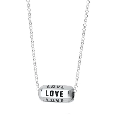 Lily Charmed Women's Silver / Black Sterling Silver Love Is All Around Necklace - Black Enamel In Multi