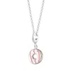 Lily Charmed Women's Silver / Gold / Pink Sterling Silver Party Ring Charm Necklace With Pink Enamel - Biscuit Ne