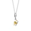 Lily Charmed Women's Silver / Gold Sterling Silver Christmas Present Charm Necklace With Gold Bow In Multi