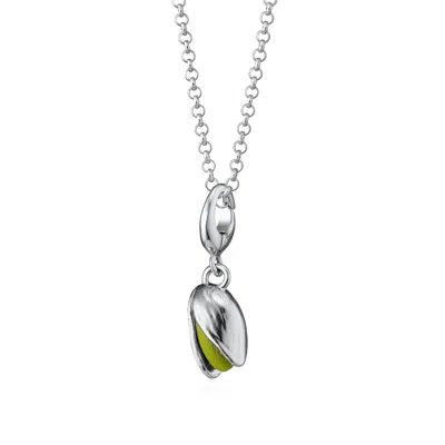 Lily Charmed Women's Silver / Green Sterling Silver Pistachio Charm Necklace In Multi