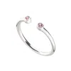 Lily Charmed Women's Silver / Orange October Birthstone Open Style Ring - Pink Tourmaline In Multi