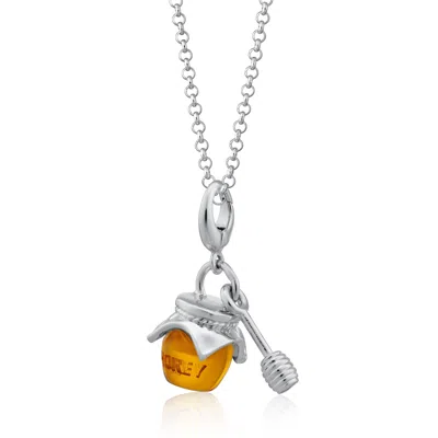 Lily Charmed Women's Silver / Orange Sterling Silver Honey Pot Charm Necklace In Multi