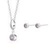 Lily Charmed Women's Silver / Pink / Purple February Birthstone Jewellery Set - Amethyst