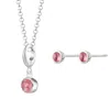 Lily Charmed Women's Silver / Pink / Purple October Birthstone Jewellery Set - Pink Tourmaline