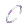 Lily Charmed Women's Silver / Pink Sterling Silver Enamel Dot Stacking Ring - Purple In Multi