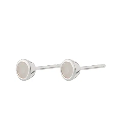 Lily Charmed Women's Silver / White June Birthstone Earrings - Moonstone In Multi
