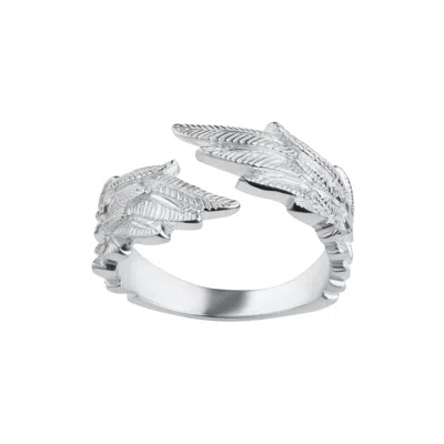 Lily Charmed Women's Sterling Silver Angel Wing Hug Ring
