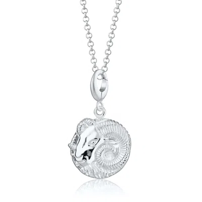 Lily Charmed Women's Sterling Silver Aries Zodiac Charm Necklace - Star Sign Necklace