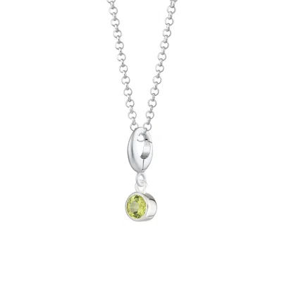 Lily Charmed Women's Sterling Silver August Birthstone Charm Necklace - Peridot