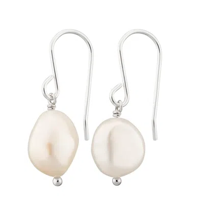 Lily Charmed Women's Sterling Silver Baroque Pearl Hook Earrings
