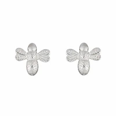 Lily Charmed Women's Sterling Silver Bee Stud Earrings - Bumblebee Earrings