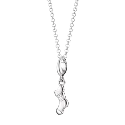 Lily Charmed Women's Sterling Silver Christmas Stocking Charm Necklace