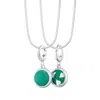 Lily Charmed Women's Sterling Silver Chrysoprase Healing Stone Necklace With Round Snake Chain - Happiness Charm 