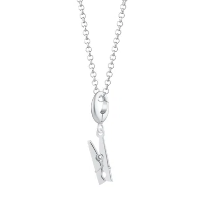 Lily Charmed Women's Sterling Silver Clothes Peg Charm Necklace