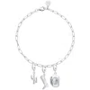 Lily Charmed Women's Sterling Silver Cowboy Oval Link Charm Bracelet In Silver