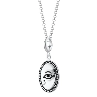 Lily Charmed Women's Sterling Silver Crying Eye Charm Necklace