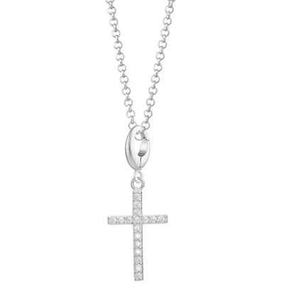 Lily Charmed Women's Sterling Silver Crystal Cross Charm Necklace