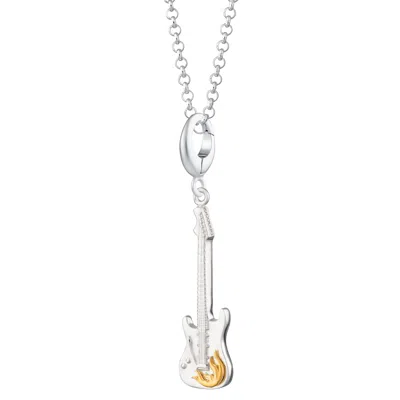 Lily Charmed Women's Sterling Silver Electric Guitar Charm Necklace