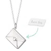 Lily Charmed Women's Sterling Silver Envelope Charm Necklace With Engraved Insert - Love You In Silver