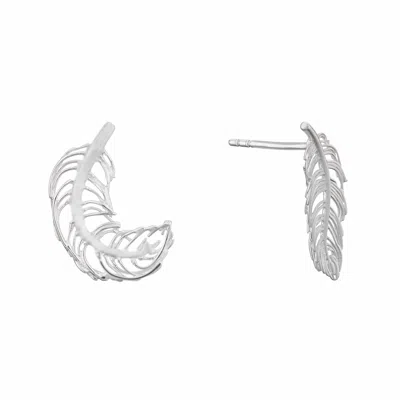 Lily Charmed Women's Sterling Silver Feather Stud Earrings
