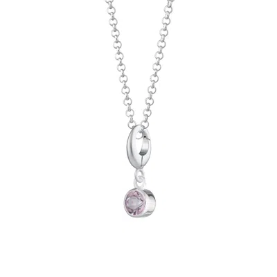 Lily Charmed Women's Sterling Silver February Birthstone Charm Necklace - Amethyst
