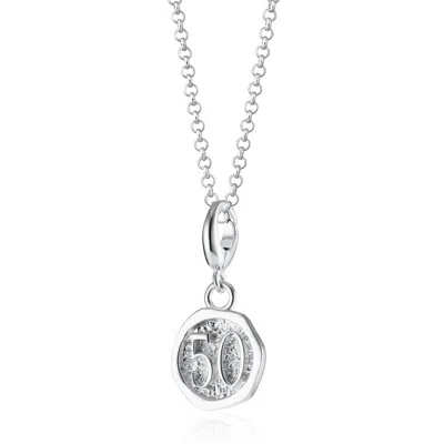 Lily Charmed Women's Sterling Silver Fiftieth Birthday Charm Necklace