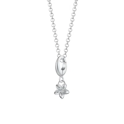 Lily Charmed Women's Sterling Silver Forget Me Not Flower Charm Necklace