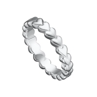 Lily Charmed Women's Sterling Silver Heart Stacking Ring