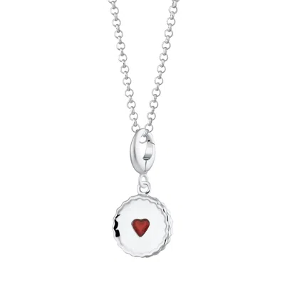 Lily Charmed Women's Sterling Silver Jammie Dodger Biscuit Charm Necklace