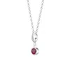Lily Charmed Women's Sterling Silver July Birthstone Charm Necklace - Ruby