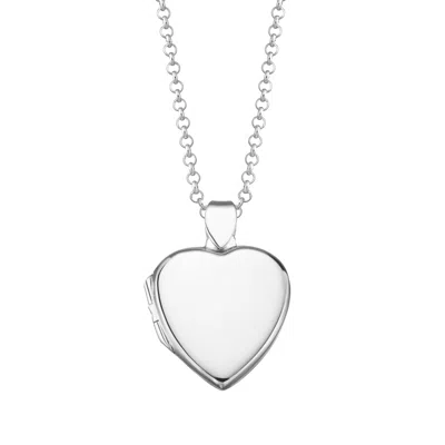 Lily Charmed Women's Sterling Silver Large Heart Locket Necklace